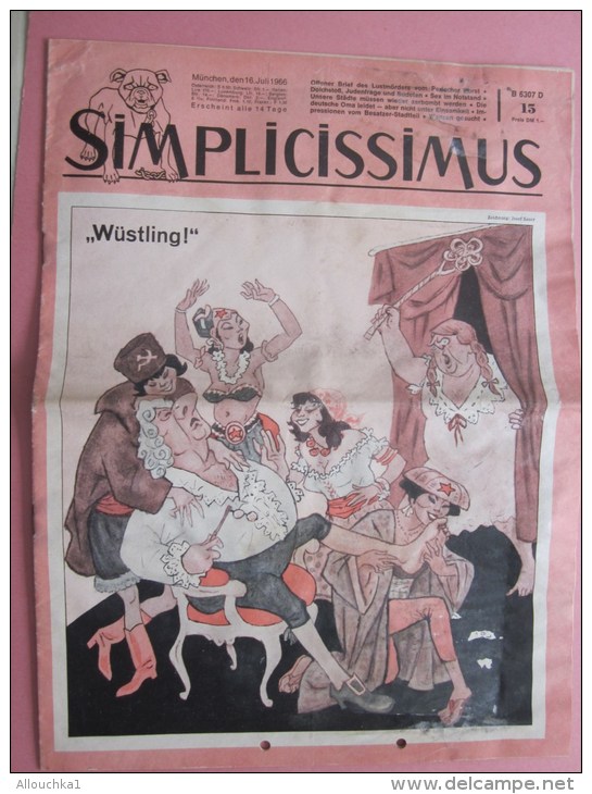 SIMPLICISSIMUS  MUNCHEN 16 JULI 1966 REVUE POLILITIK SATIRIK DEUTSCHLAND  WUSTLING >>PHOTOS >>> - Otros & Sin Clasificación