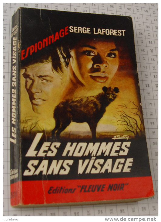 Serge Laforest, Les Hommes Sans Visage, Couverture Noire Bande Rouge "Espionnage" 1965 - Fleuve Noir
