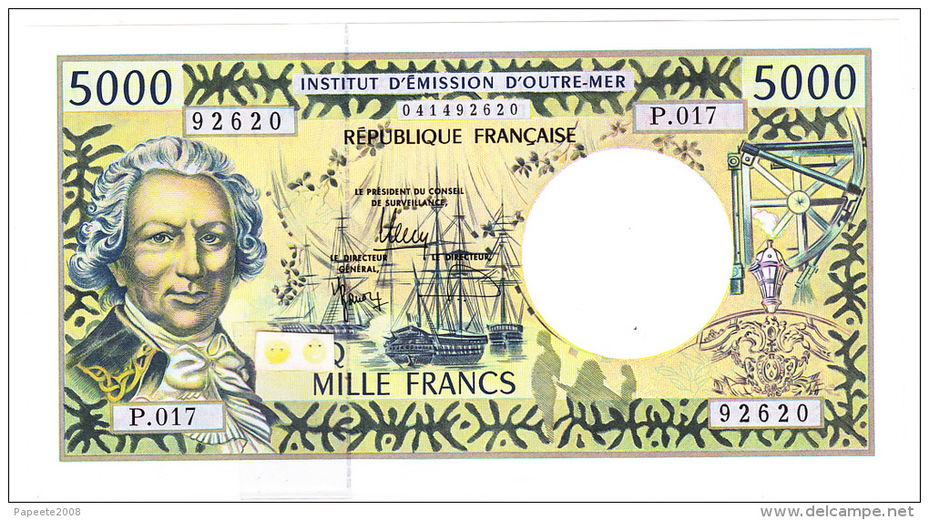 Polynésie Française / Tahiti - 5000 F CFP - Alphabet P.017 / 2013 / Signatures Barroux / Noyer / Besse - Neuf / UNC - Territorios Francés Del Pacífico (1992-...)