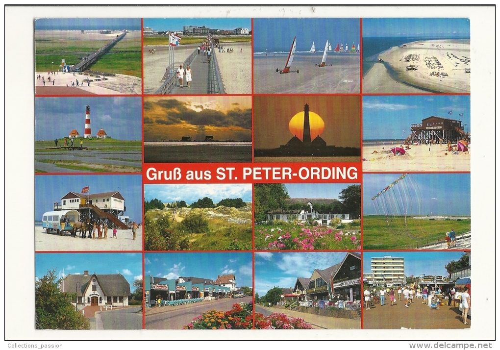 Cp, Allemagne, St-Peter-Ording, Multi-Vues, Voyagée 1997 - St. Peter-Ording