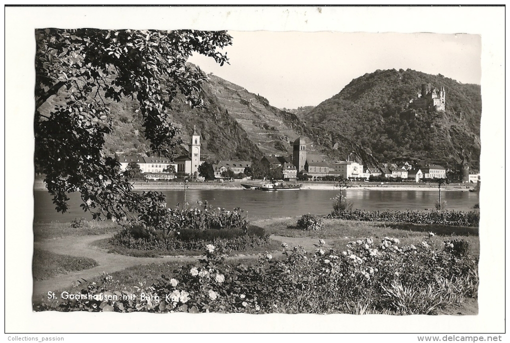 Cp, Allemagne, St-Goar Am Rhein, Rheinanlagen Mit Blick Auf St.Goarshausen Und Burg Katz - St. Goar