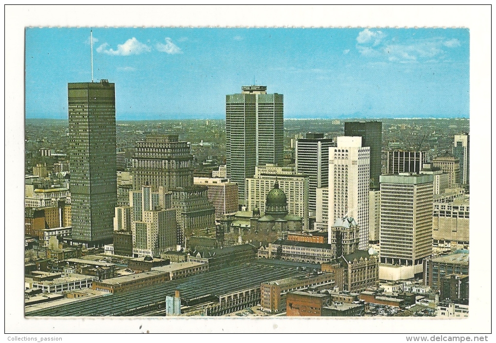 Cp, Canada, Montréal, Vus De La Rive Sud, Le Centre Commercial Et Le Gratte-Ciel, Voyagée 1973 - Montreal