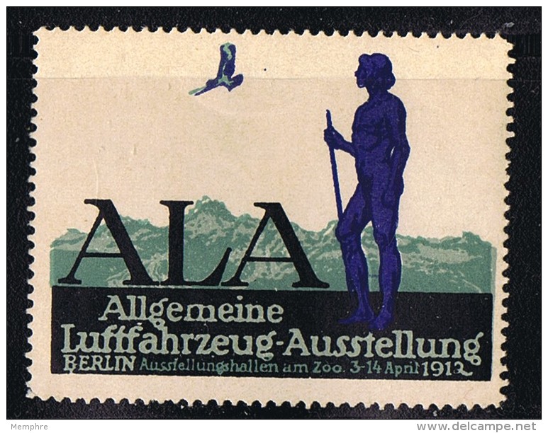 SELTENE VIGNETTE  ALA Allgemeine Luffahrzeug-Ausstellung  Berlin 1912 * - Erinnophilie