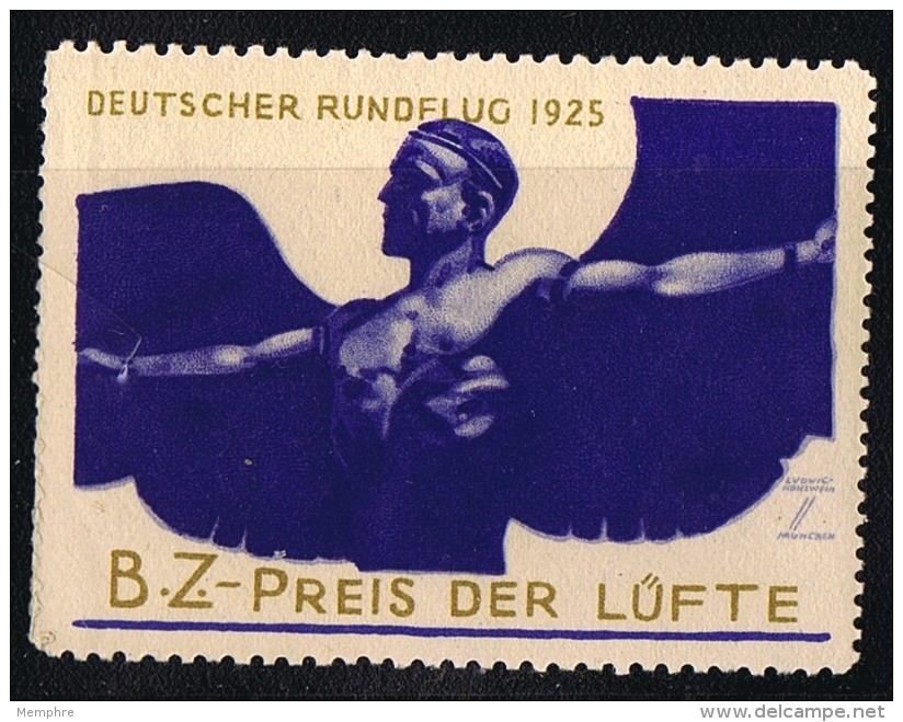 SELTENE VIGNETTE  Deutscher Rundflug 1925  B.-Z. Preis Der Lüfte  ** - Vignetten (Erinnophilie)