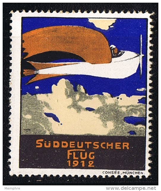 SELTENE VIGNETTE  Suddeutscher Flug 1912 ** MNH - Erinnophilie