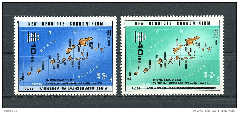 Nlle Hébrides 1979  N° 551/552 ** Neufs = MNH Superbe Cote: 2.80 €  Carte Des îles - Ungebraucht