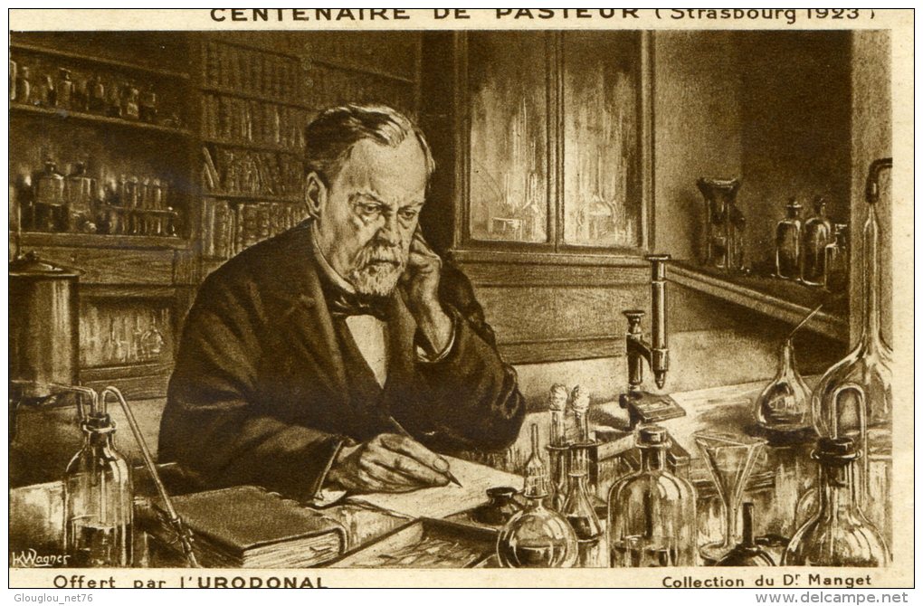 CPA OFFERTE PAR L'URODONAL...CENTENAIRE DE PASTEUR...BIOGRAPHIE DE PASTEUR AU DOS - Werbepostkarten