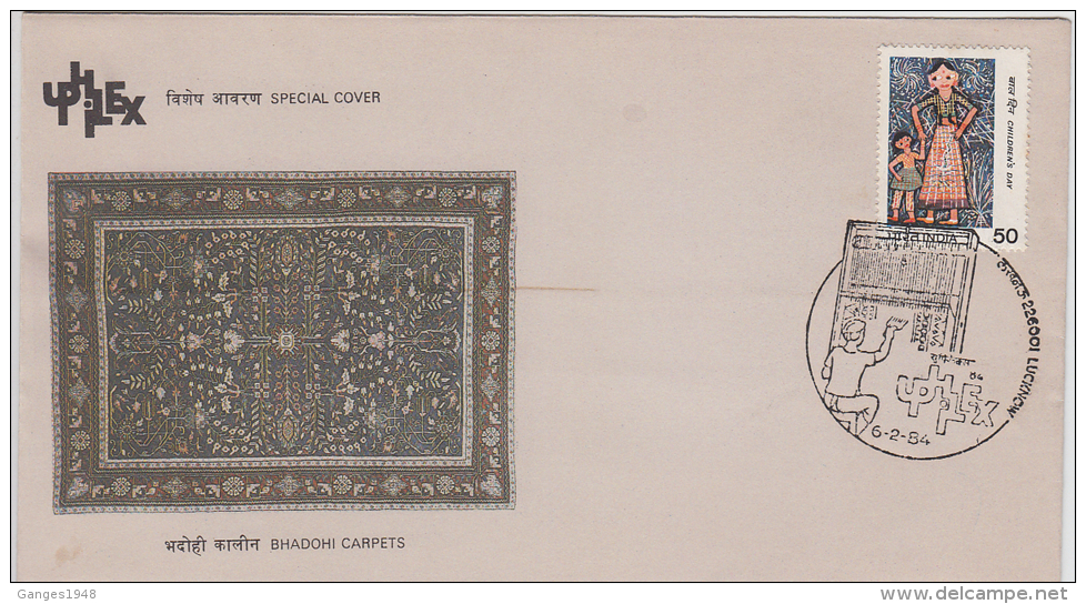 India 1984  Handloom Weaving  Bhadohi Carpets  Textiles Special Cover #  51984 - Textile