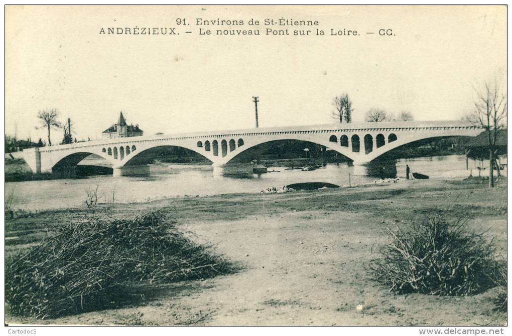 Andrézieux  Le Nouveau Pont Sur La Loire  Environs De St-Etienne  Cpa - Andrézieux-Bouthéon