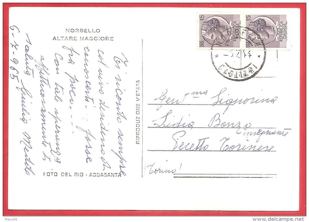 CARTOLINA VIAGGIATA ITALIA - NORBELLO (OR) EX (CA) - Altare Maggiore - ANNULLO NORBELLO 1965 - Oristano