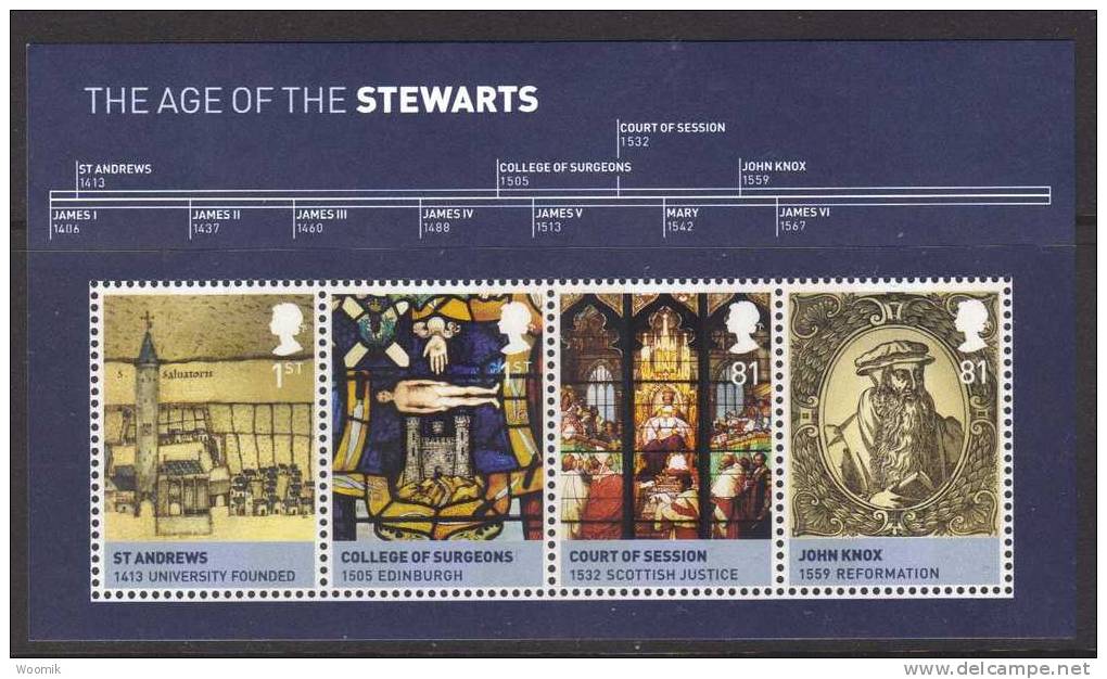 GB ~ Kings & Queens Age Of Stewart Miniature Sheet ~ SG MS3053 ~ 2010 ~ MNH - Fogli Completi