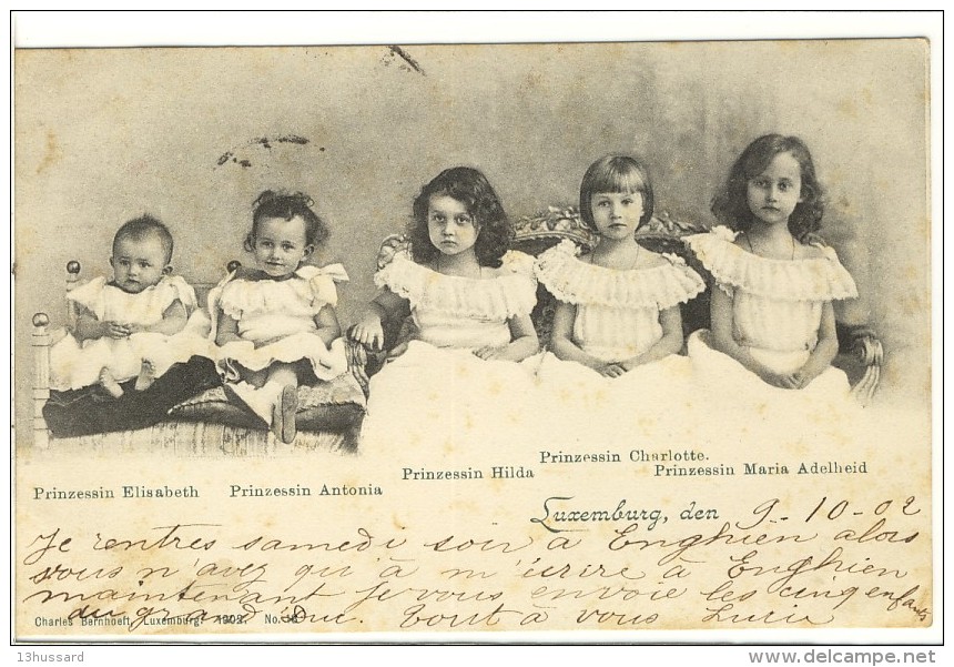 Carte Postale Ancienne Luxembourg - Princesses Elisabeth, Antonia, Hilda, Charlotte Et Adelheid - Familles Royales - Koninklijke Familie