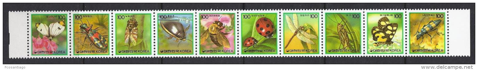 INSECTOS - COREA DEL SUR 1991 - Yvert #1504/13 - MNH ** - Corea Del Sur