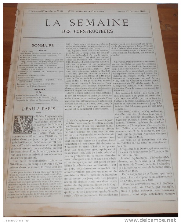 La Semaine Des Constructeurs. N°18. 27 Octobre 1888.Campanile Au Château De Chenonceaux. - Revues Anciennes - Avant 1900