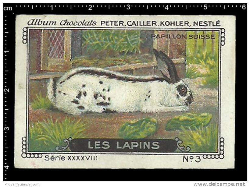 Old Original Swiss Poster Stamp (advertising Cinderella, Label) Nestle - Animals Les Lapins Rabbit Kaninchen Hase - Rabbits