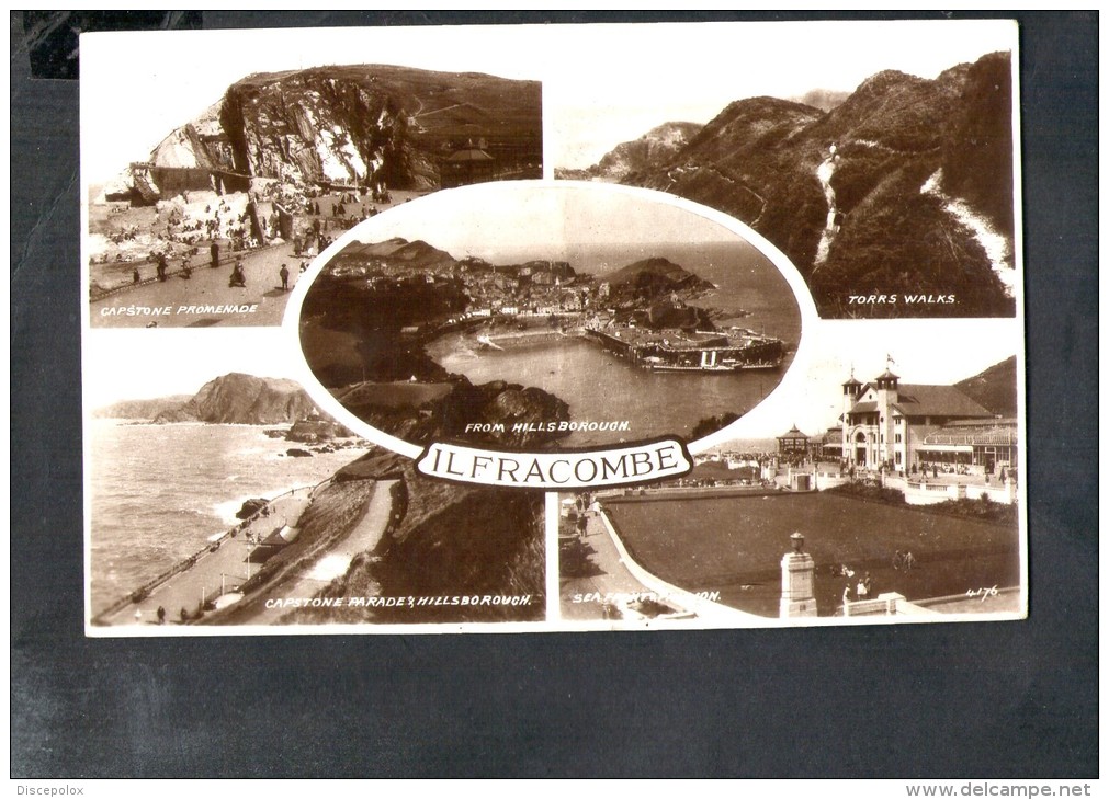 F907 Ilfracombe ( Devon, England ) Multivues: Capstone, Torrs Walks, Sea, From Hills Borougn - Used 1950 - Small Size - Ilfracombe