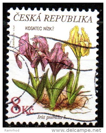 CZECH REPUBLIC 1997 Endangered Plants - 8k.   - Dwarf Bearded Iris FU - Oblitérés