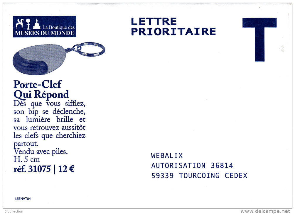 WEBALIX 59 TOURCOING LETTRE PRIORITAIRE ENVELOPPE REPONSE  T VALIDITE PERMANENTE - Cards/T Return Covers