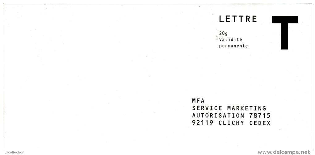 MFA - ASSURANCE MUTUELLE - 92 CLICHY - ENVELOPPE REPONSE T - LETTRE - M 20 G VALIDITE PERMANENTE - Cartes/Enveloppes Réponse T