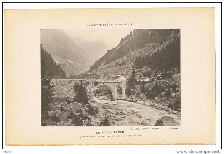 Ancienne Reproductions D´une Photo De 1894 - Le Schoenibrücke - Vallée De La Reuss, Route Du St Gothard - Suisse (sf37) - Otros & Sin Clasificación