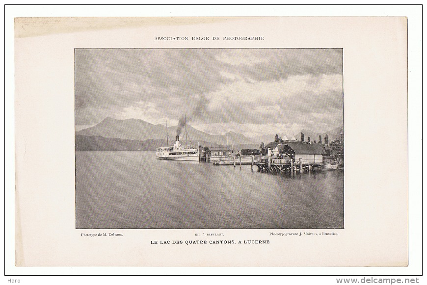 Ancienne Reproductions D´une Photo De 1896 - Le Lac Des Quatres Cantons- Luzerne- Suisse - Bateau à Vapeur(sf37) - Autres & Non Classés