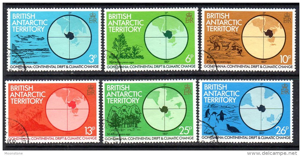 British Antarctic Territory BAT 1982 Continental Drift Set Of 6, Fine Used - Used Stamps