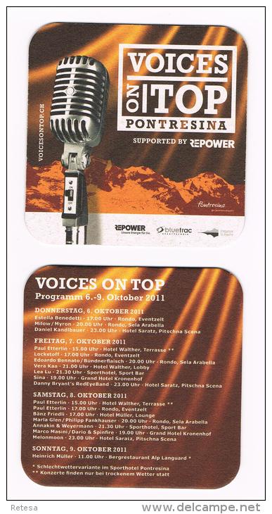 ZWITSERLAND   BIERVILTJE VOICES ON TOP  -  PONTRESINA 2011 - Sous-bocks