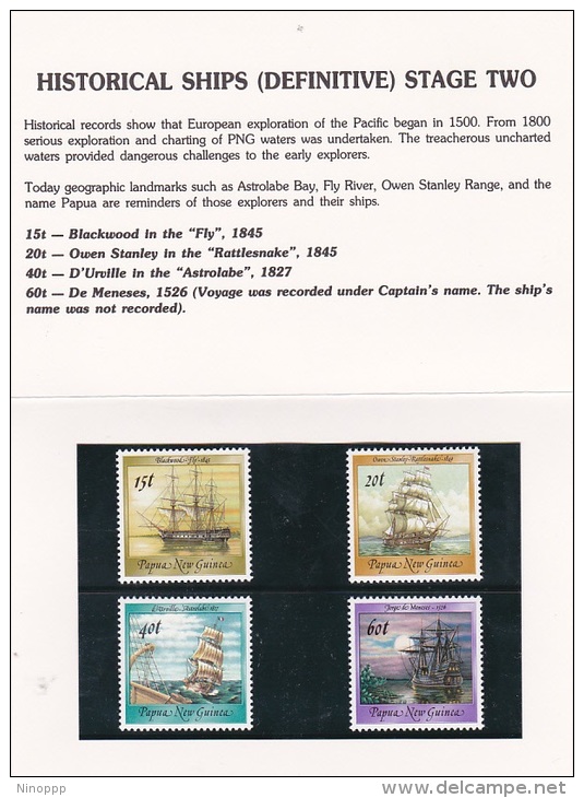 Papua New Guinea 1988 Historical Ships Part 2 Stamp Pack PPNG 92 - Papoea-Nieuw-Guinea