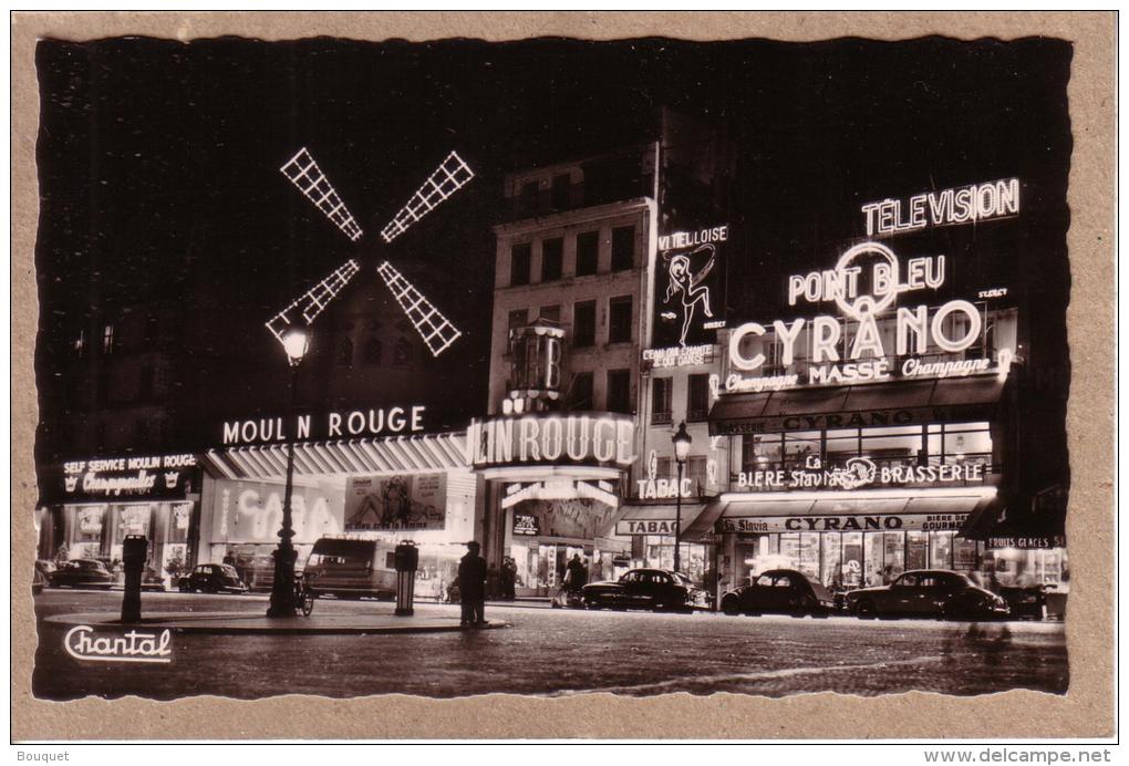 PARIS - CABARET - CINEMA - LE MOULIN ROUGE LA NUIT - " ET DIEU CREA LA FEMME " , BRIGITTE BARDOT -  BIERE SLAVIA ... - Parigi By Night