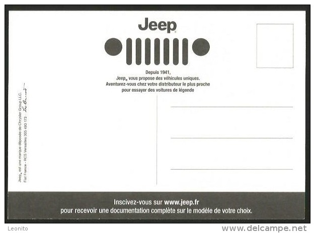 JEEP Depuis Since 1941 Nouveau WRANGLER ICONE Werbekarte Publicité Advertising Card - Voitures De Tourisme