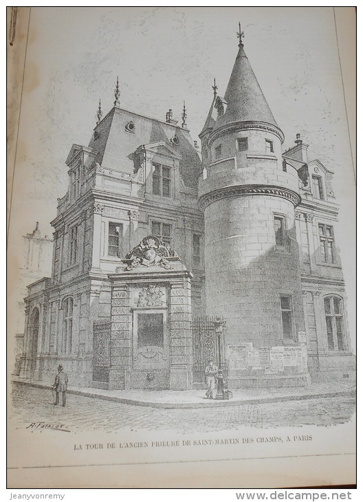 La Semaine Des Constructeurs. N°22. 24 Novembre1888 .La Tour De L´ancien Prieuré De Saint-Martin Des Champs à Paris. - Revues Anciennes - Avant 1900