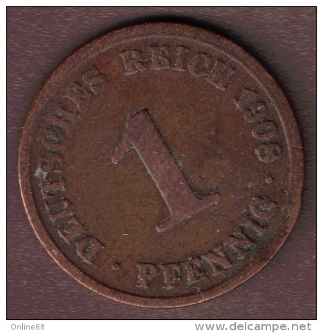 DEUTSCHES REICH 1 PFENNIG 1908 A - 1 Pfennig