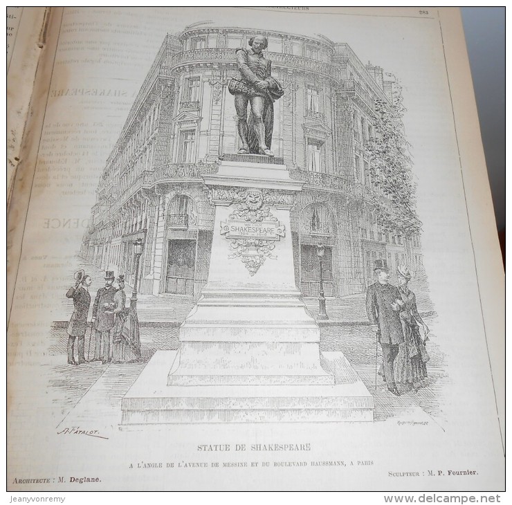La Semaine Des Constructeurs. N°24. 8 Décembre 1888 .Statue De Shakespeare à Paris. Sainte-Anne D´Auray. - Magazines - Before 1900
