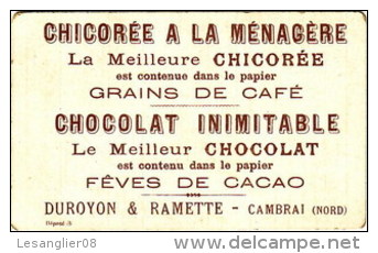 CHROMO Chocolat Chicorée DUROYON RAMETTE à Cambrai Nord (Train - Chemin De Fer) - Thé & Café