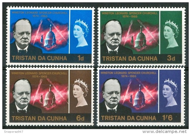 1966 Tristan Da Cunha Churchill Personaggi Characters Caractères Set MNH** Te229 - Tristan Da Cunha