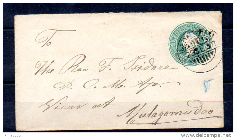 Inde Anglaise 23-9-1897, Queen Victoria Enveloppe Entier Postal, Postal Stationary - 1882-1901 Empire