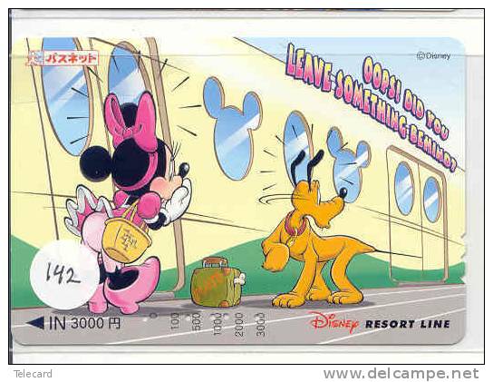 Carte Prépayée Japon (142)  DISNEY JAPAN * TREIN TRAIN RESORT LINE *  PREPAID CARD * FILM MOVIE CINEMA KINO - Disney