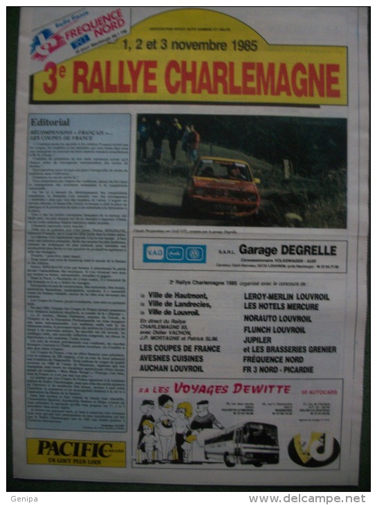 HAUTMONT -LANDRECIES - LOUVROIL 59 - 3é Rallye Charlemagne  (5 Scans) - Auto/Moto