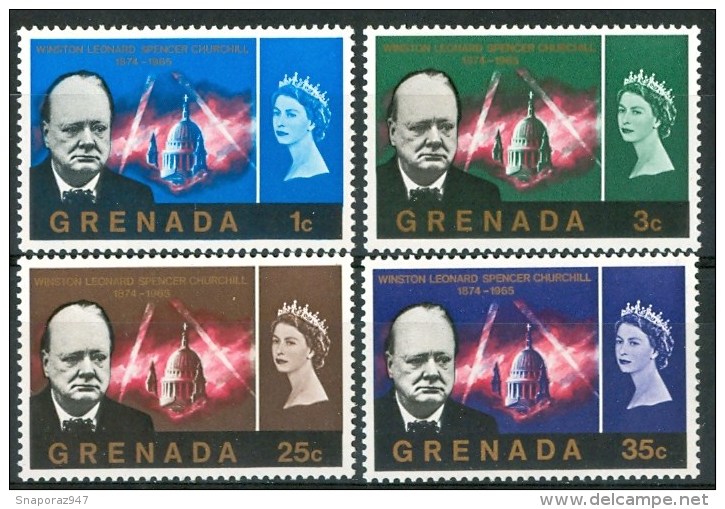 1966 Grenada Churchill Personaggi Characters Caractères Set MNH** Te239 - Grenada (...-1974)