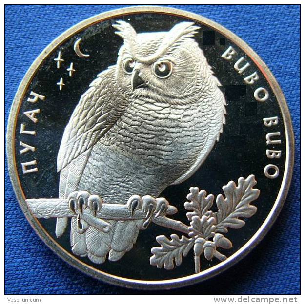 Ukraine 2 Hryvni 2002 Eagle Owl Bubo-Bubo Unc 1 Coin From Roll. Ucrania - Ucraina