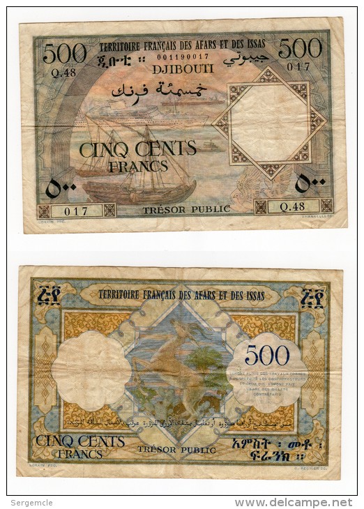 RARE Billet De 500 Francs N.D Type 1952 - Djibouti