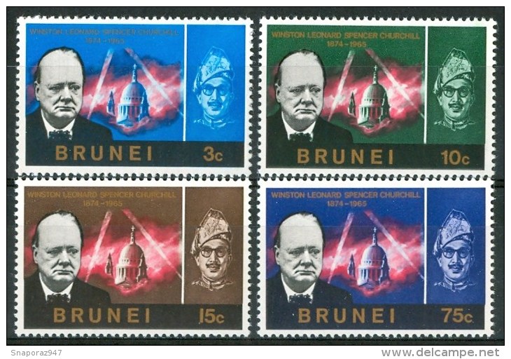 1966 Brunei Churchill Personaggi Characters Caractères Set MNH** Te247 - Brunei (...-1984)