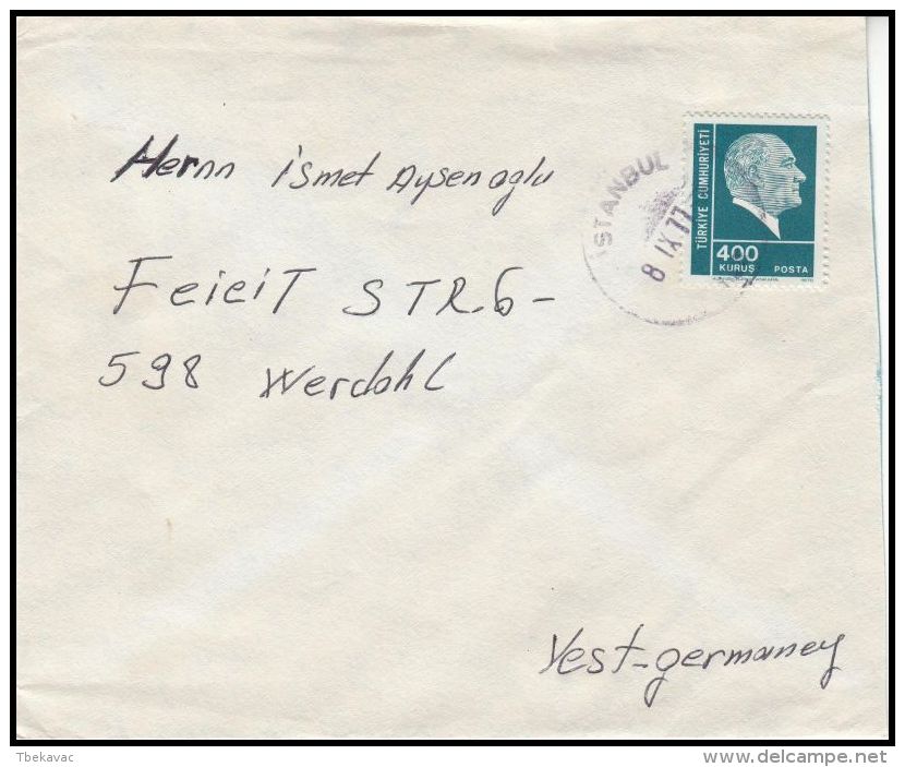 Turkey 1977, Cover Istambul To Werdohl - Storia Postale