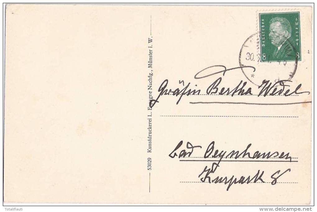 Haus Assen In Lippborg Lippetal Kr Soest Autograf Von Galen An Gräfin Von Wedel 28.6.1931 Gelaufen - Soest