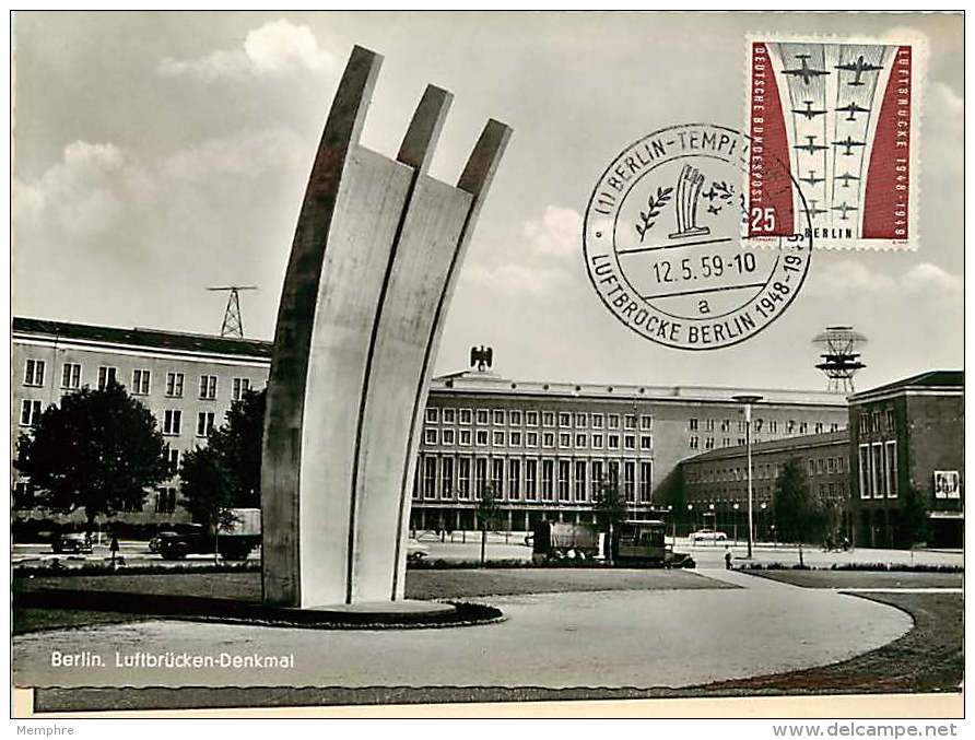 Luftbrückendenkmal  MiNr 188  Ersttag Stempel   Echte Photo - Cartas Máxima