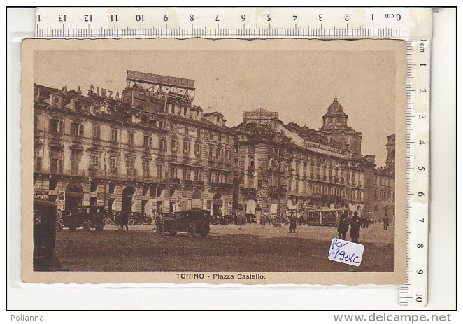 PO1901C# TORINO - PIAZZA CASTELLO - AUTO OLD CARS - TRAMWAY  VG 1929 - Places & Squares