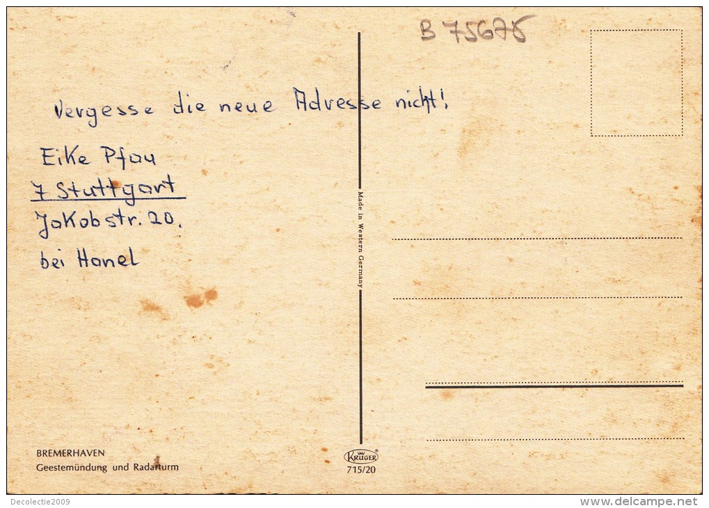 B75675 Bremerhaven Geestemindung Und Radarturm  Ship Bateaux   2 Scans - Bremerhaven