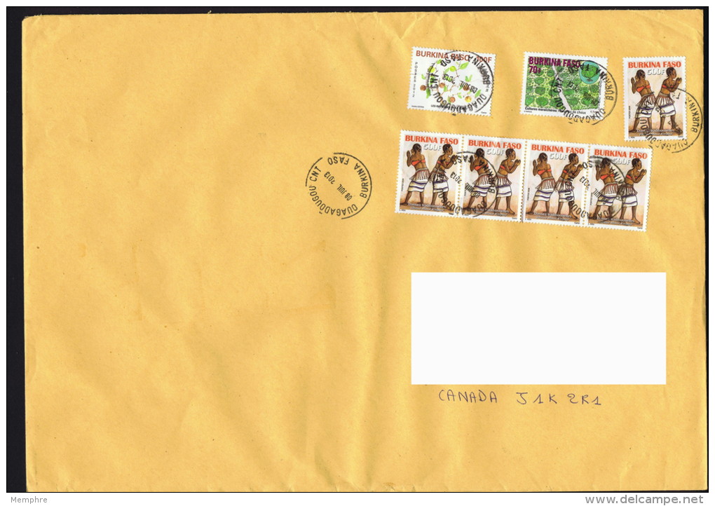 2013  Lettre  De Grand Format Pour Le Canada Danses Traditionnelles, - Burkina Faso (1984-...)