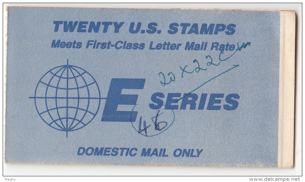 E Series Booklet, First Class Letter Mail Rate, United States, Earth Stamps 1987, ZIP Code, PIN Code, As  Scan - 1981-...