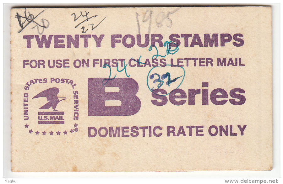 Booklet, United States, B Series, Domestic Rate, First Class Letter,  As Scan - 3. 1981-...